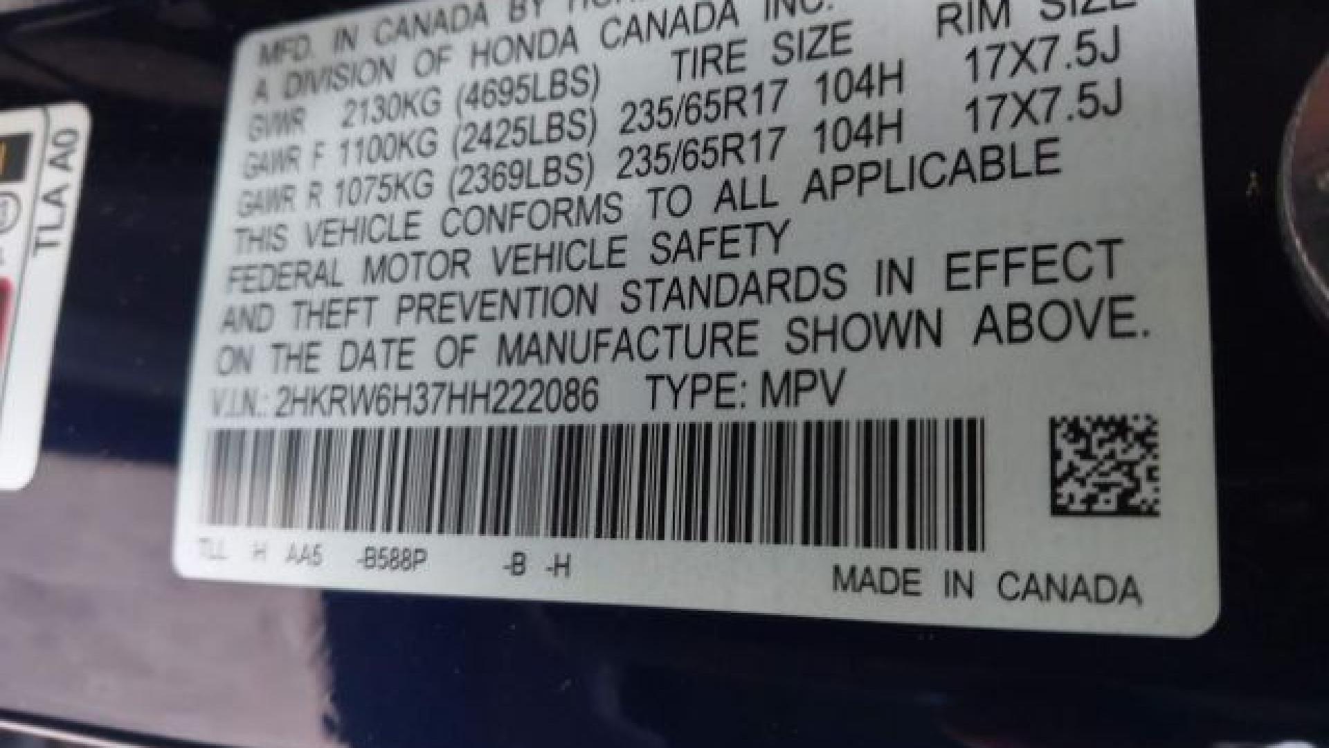 Honda - Cr-V - 2017 - Blue - 40998095