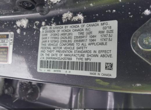 Honda - Cr-V - 2018 - Grey - 41006679