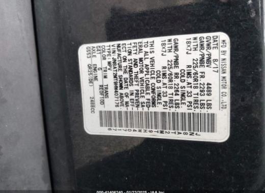 Nissan  - Rogue - 2017 - Black - 41406240