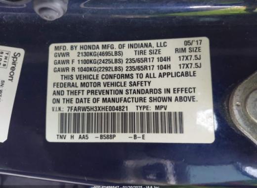 Honda - Cr-V - 2017 - Blue - 41458547
