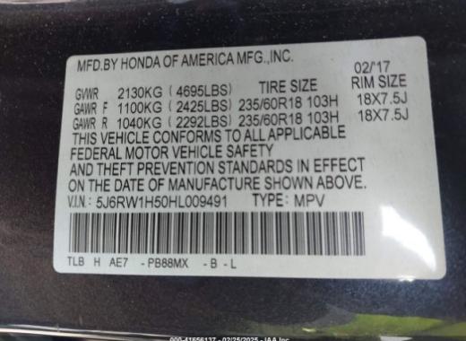 Honda - Cr-V - 2017 - Grey - 41656137