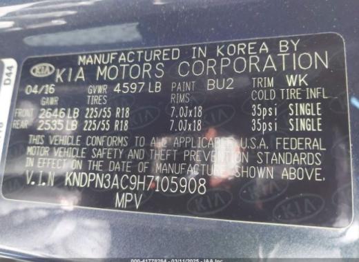 Kia - Sportage - 2017 - Blue - 41778284