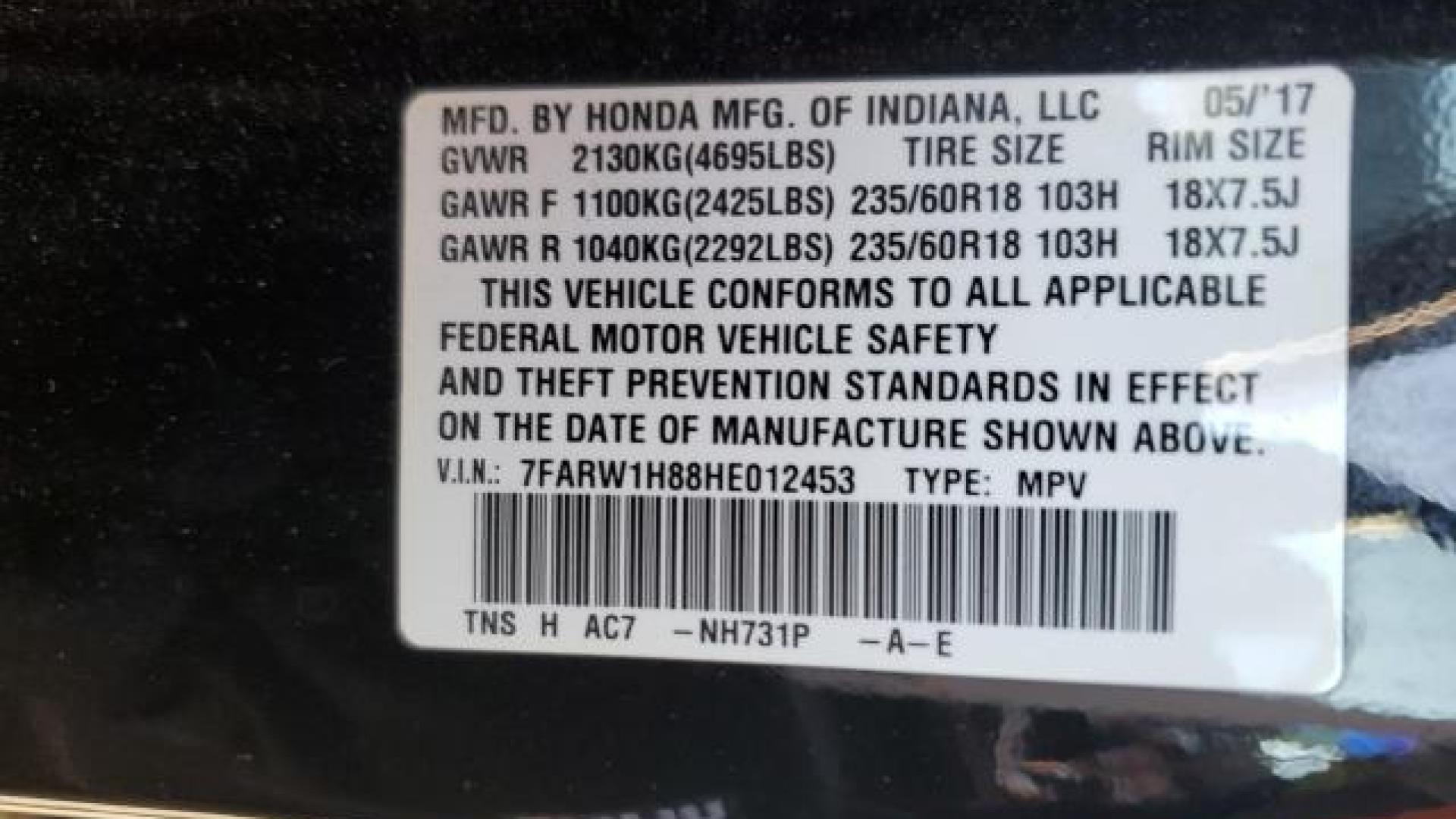 Honda - Cr-V - 2017 - Black - 86361394