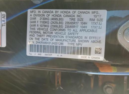 Honda - Cr-V - 2018 - Black - 88542065